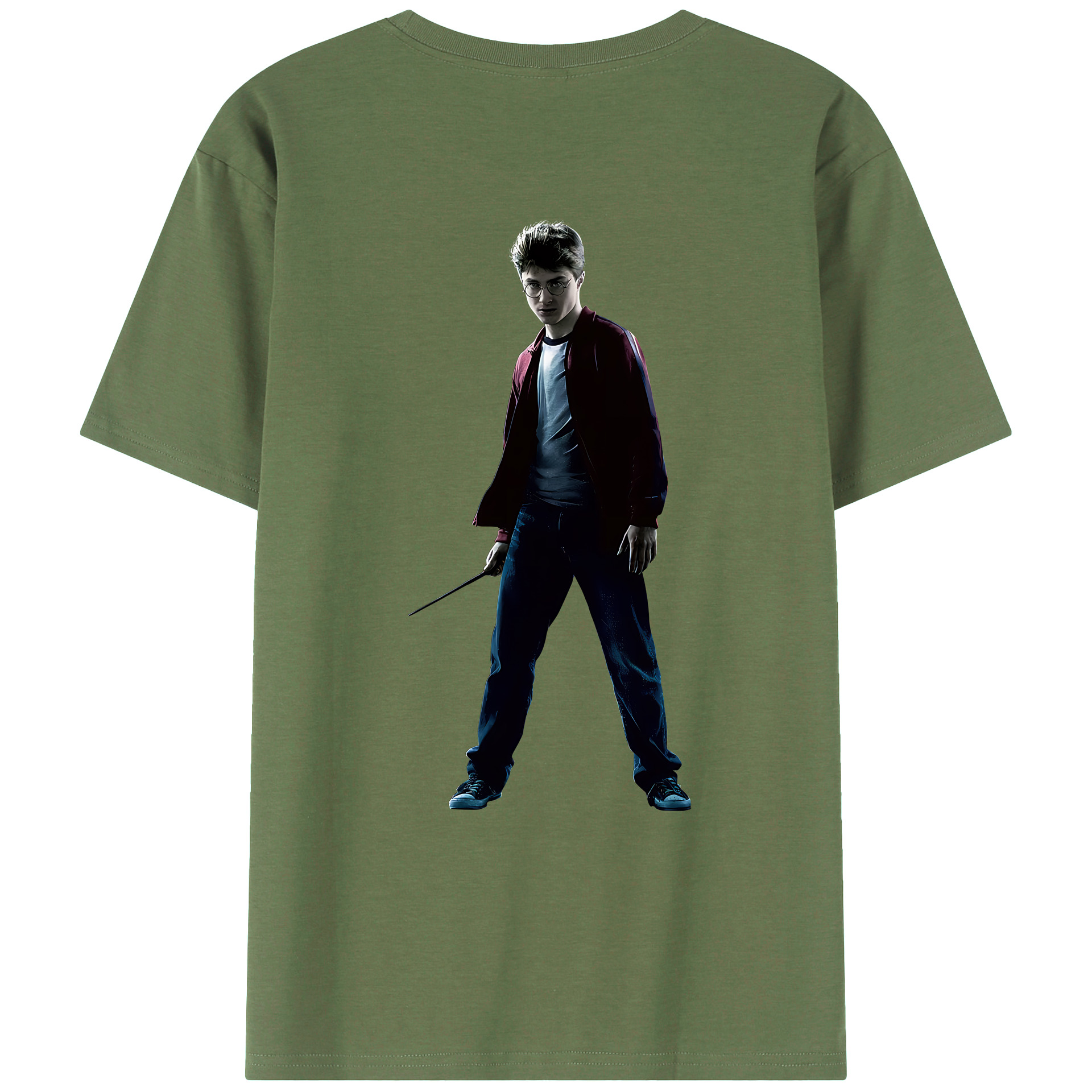 （画像用） Harry Potter ハリー・ポッターシリーズ 綿100％ メンズ半袖Tシャツ（バックプリント） 通気性